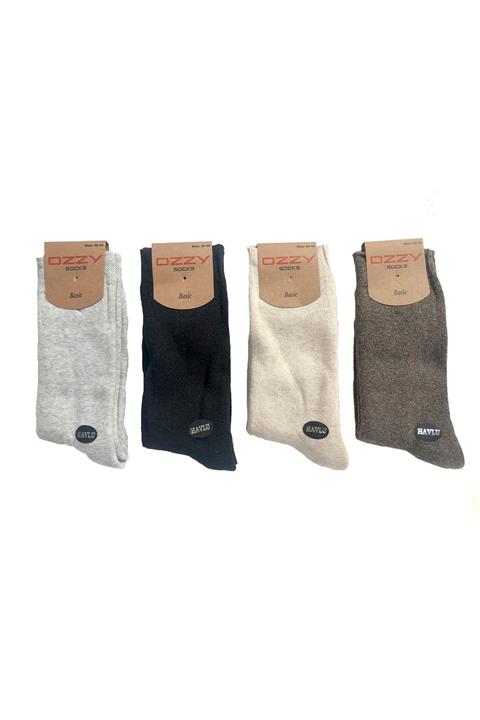 Ozzy Socks 4 Çift Kadın Havlu Soket Çorap Kışlık Dayanıklı Topuk Ve Burun Koyu Renkler
