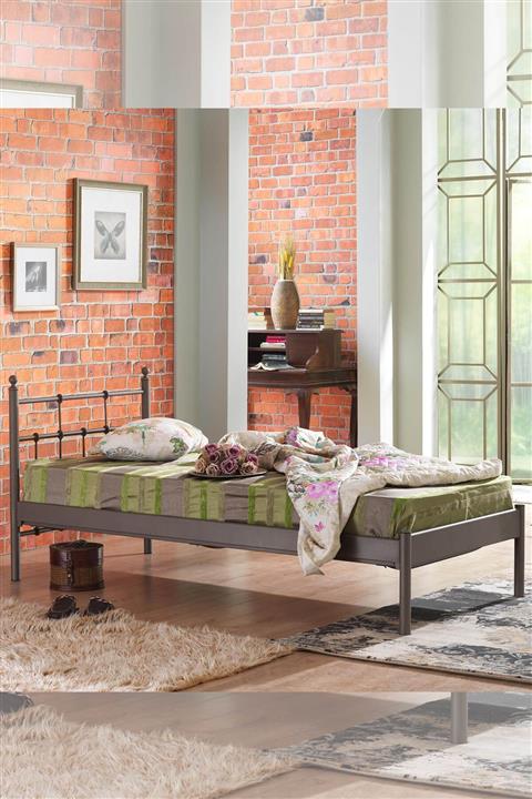 Unimet Lalas-S Tek Kişilik Ferforje Metal Karyola-Kahverengi