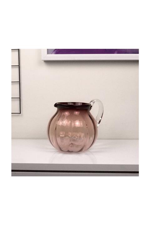 Arkeon Home Üfleme Cam Kahverengi Papatya Dekoratif Papatya Dekoratif Tombik Sürahi