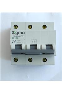 Sigma 3x100 Amper 6ka Trifaze 3 Kutup K Otomat Sigorta