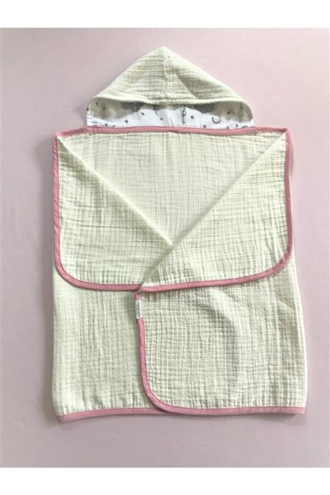 Cocoonns Bebek Müslin Kapüşonlu Havlu  Aslan Desenli