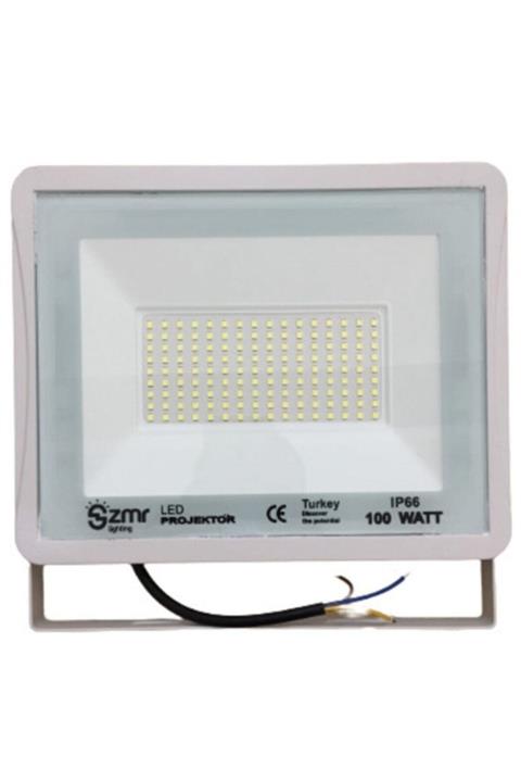 ZMR Led 100w Beyaz Led Beyaz Prejektör Bahçe Aydınlatma Su Geçirmez