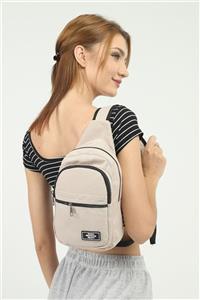 SHAKA U3 Krem 3 Bölmeli Çapraz Bel Çantası Boy:30 Cm En:15 Cm