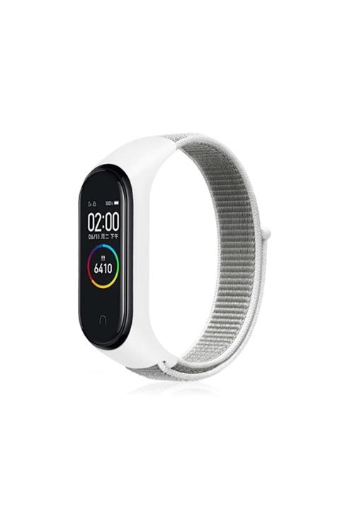 GTC Mi Band 5 Ve 6 Uyumlu Hasır Örgü Beyaz Kordon Kayış