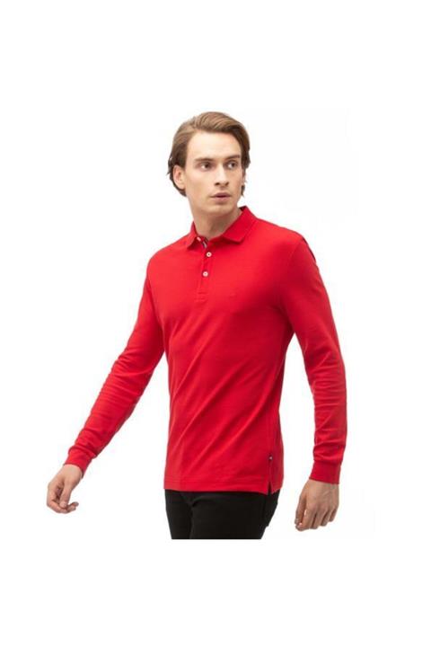 Nautica Erkek Kırmızı Slim Fit Uzun Kollu Polo