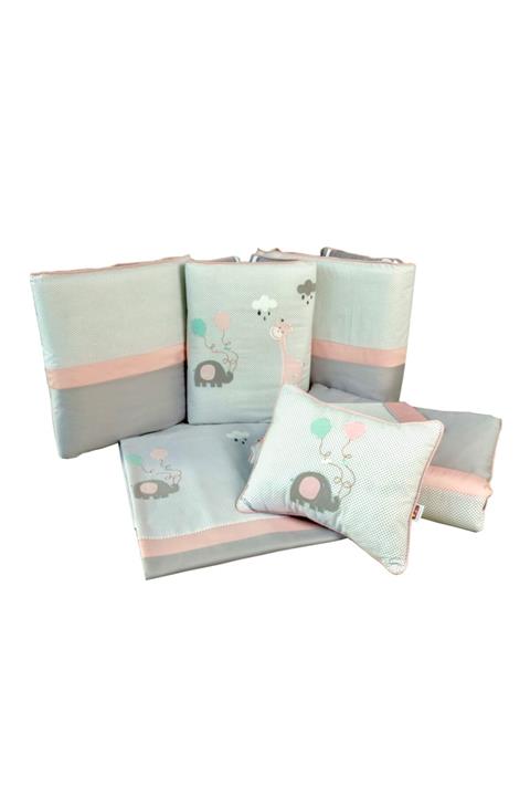 Pudradecor Küçük Zürafa ve Fil Bebek Uyku Seti 70x140 cm