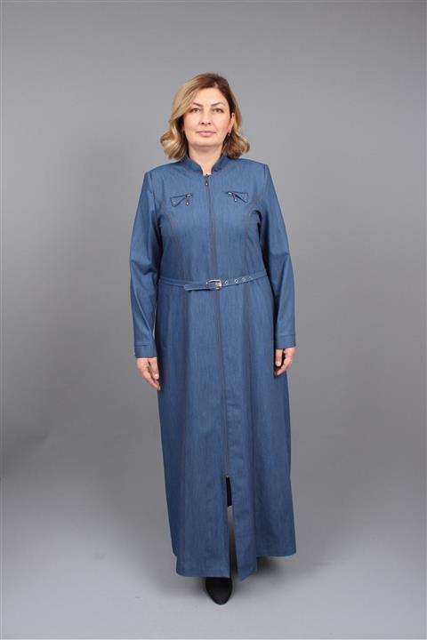 GLR&GYM Kadın Büyük Beden Tensel Koyu Femuarlı Kot Pardesü