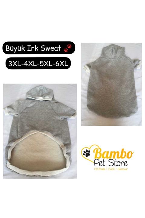 Zeyşil Pati Giyim Orta Ve Büyük Irk Köpekler Için Polarlı Gri Sweat