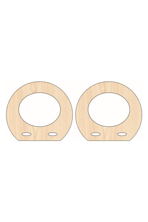 saray lazer Toptan Ahşap Çanta Kulp Model 38 - 15x15 - Akçaağaç - 24 Çift