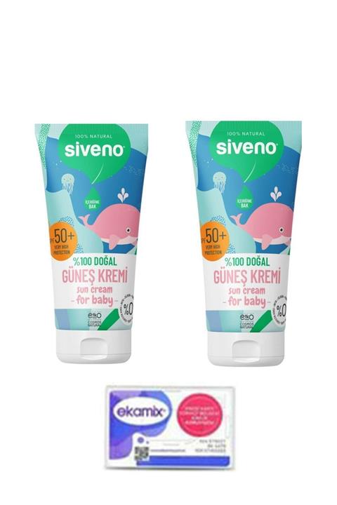 Siveno Doğal Bebekler Için Güneş Kremi 50 Spf 50 Ml 2 Adet
