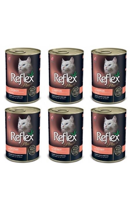 Reflex Plus 6 Adet Somonlu Kedi Konserve Jöle Içinde Et Parçacıklı 400 Gr