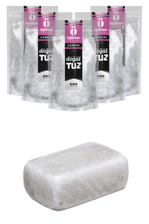 Doğaltuz Bundle Set - Çankırı Kaya Tuzu Kristal Tip (5x1000gr) + Hediye Tuz Sabunu 1 Adet - Doğal Tuz