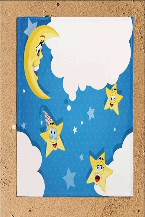 Osso Halı Sarı Ay Yıldız Desenli Banyo Havlusu