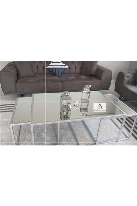 Atolly Home Metal Gri Ayrılabilen Orta Sehpa ( Garantisi Ile)