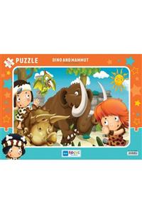 Blue Focus 72 Parça Dino Ve Mamut Büyük Frame Puzzle - Erkek Çocuk