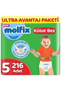 Molfix Bebek Bezi 5 Beden Külot Bez Ultra Avantaj Paketi 108x2 216 Adet