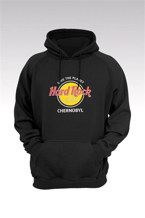 Tonny Mood Hard Rock Cafe 58 Siyah Kapşonlu Sweatshirt - Hoodie