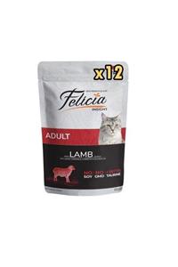 Felicia Tahılsız Yetişkin Kuzu Etli Yaş Kedi Maması 85 Gr (12 Adet)