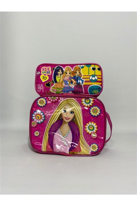 Tindi Rindi Dijital Baskılı Kız Çocuk Beslenme Ve Kalemlik Set