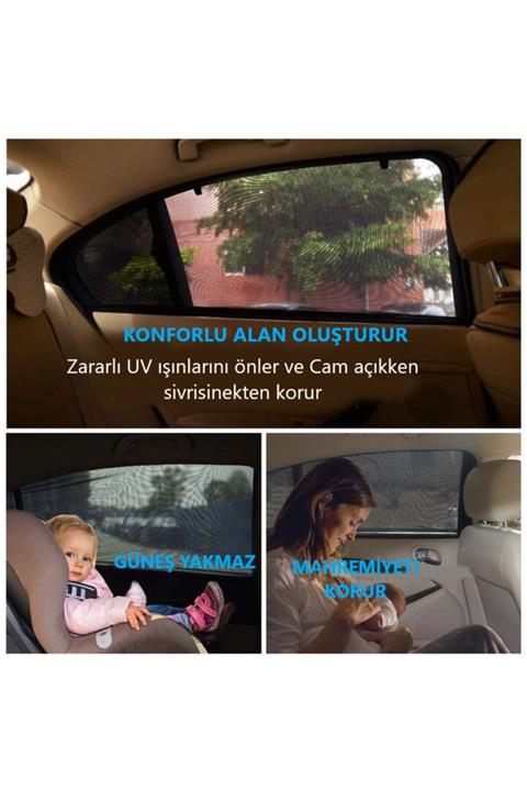 Ankaflex Oto Araba Bebek Bakım Örtüsü Araç Yan Cam Perdesi Arka Perde Güneşlik Gölgelik 2 Adet