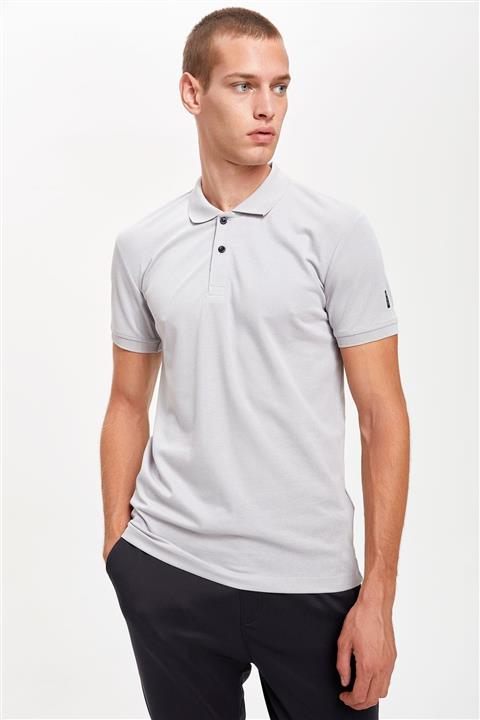 DeFacto Erkek Gri Defacto Fit Slim Fit Kısa Kollu Polo Tişört S0623AZ20AU