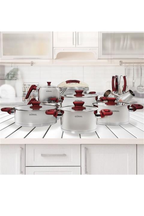 Güral Porselen Güral 18 Parça Çelik Tencere Takım