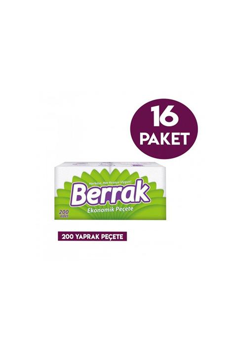 Berrak Peçete 200'lü 21,6cm X 26cm - 16 Paket
