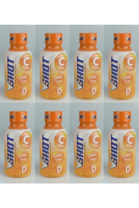 Shot V Vitamin C-d Çinko Takviye Içeçeği 100ml 8 Adet