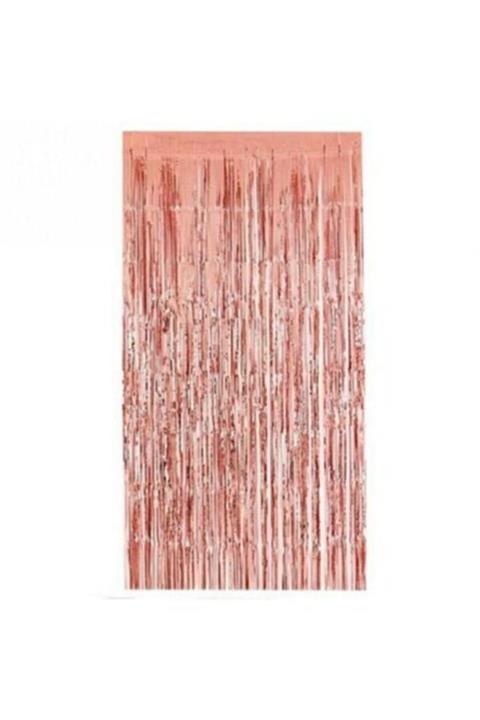 Deniz Yıldızı Sanat Rose Gold Işıltılı Püsküllü Arka Fon Kapı Duvar Perdesi Metalik