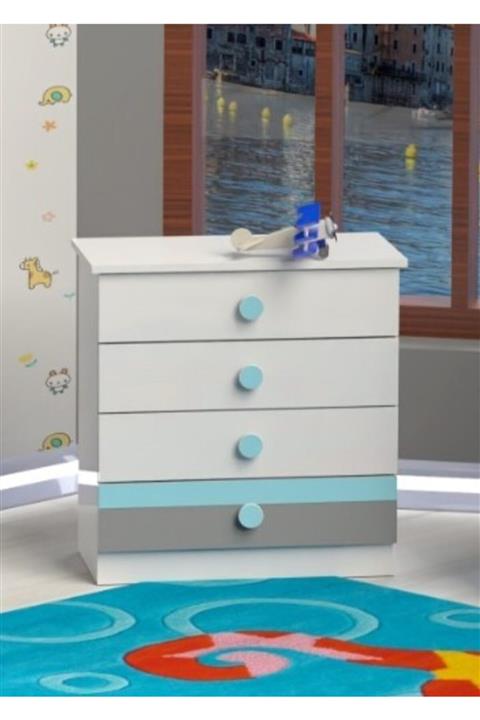 Alyans Beyaz Damla 4 Çekmeceli Şifonyer