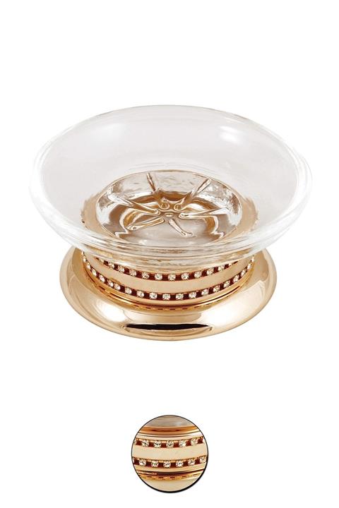 Milenay Eldorado Gold Set Üstü Cam Katı Sabunluk, Pirinç, Pvd Kaplama