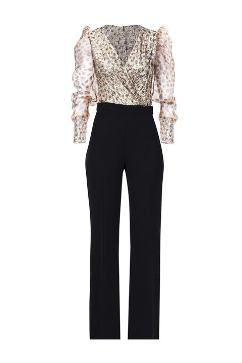 EXPLOSION Organze Kol Desenli Tulum 71926 Siyah