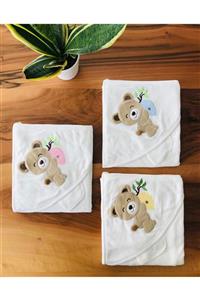 Babyline Aş Balkovanlı Ayı Nakışlı Bebek Havlu