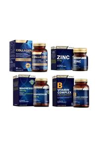 Nutraxin Kolajen Takviyesi 30 Tablet+Magnezyum 250 Mg 60 Tablet+ B Vitamini 60 Tablet+Çinko15 Mg 100 Tablet