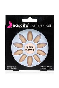 nascita Stiletto Matte French Nails Takma Tırnak 8680742416806