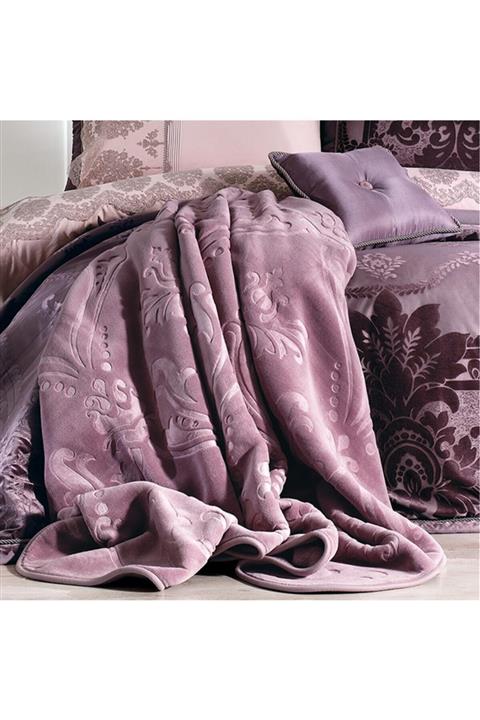 ZEBRA CASA Emboss Mürdüm Çift Kişilik Battaniye