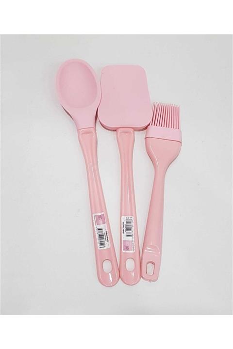 yaman kardeşler Silikon Büyük Boy 3 Lü Kaşık , Spatula Ve Yumurta Fırçası