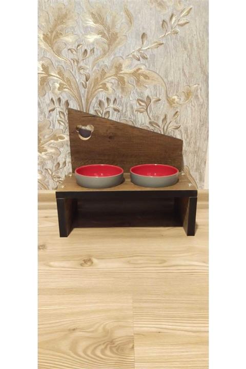 neyinyoksa 2'li Seramik Kaseli Kedi Ve Küçük Irk Köpek Mama Ve Su Kabı - Kırmızı