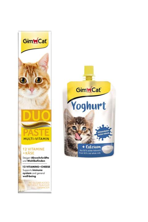 Gimcat Duo Paste Peynirli Vitamin Kedi Macunu 50gr Yoghurt Kalsiyum Kedi Pudingi 150 gr