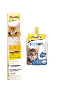 Gimcat Duo Paste Peynirli Vitamin Kedi Macunu 50gr Yoghurt Kalsiyum Kedi Pudingi 150 gr