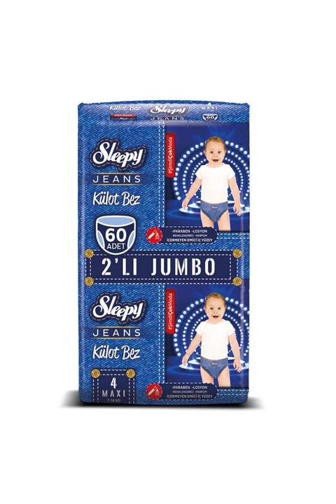 Sleepy Jeans Külot Bez 4 Beden Maxi 2'Li Jumbo 60 Adet