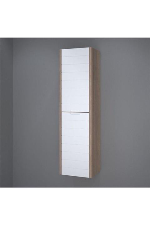 DENKO Mostar 35 Cm Mdf Ve Beyaz Lake Banyo Boy Dolabı, Çamaşırlık