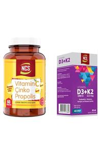 NCS Vitamin C Çinko Propolis 60 Tablet Vitamin D3 K2 Damla 20 Ml