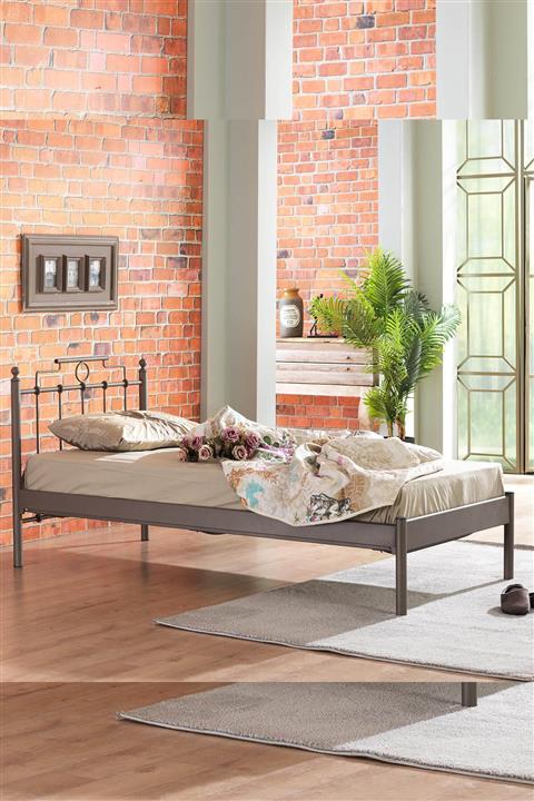 Unimet Hatkus-s Tek Kişilik Ferforje Metal Karyola-kahverengi