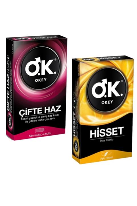 Okey Çifte Haz Hisset Prezervatif 2'li Set