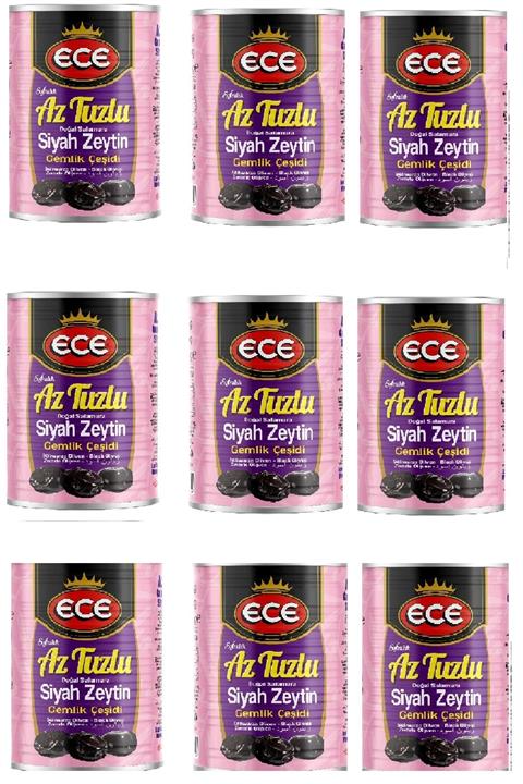 Ece Az Tuzlu Siyah Zeytin Teneke 800 Gr X 9 Adet