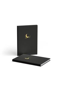 AKILLICA Noktalı Defter Sert Kapaklı Lastikli Kurdeleli 13x21 Cm Hardcover Notebook Siyah