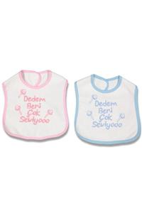 Baby Bibs Mavi Dedem Beni Cok Seviyooo Mama Önlügü