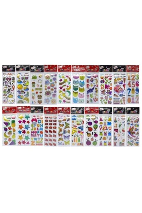 Ticon Puffy 3d Sticker 20 Li Karışık Seri