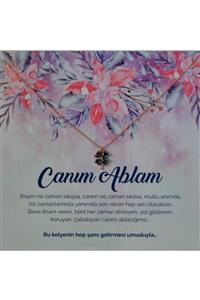 BİNOTBİKOLYE Ablam Kartı & 925 Ayar Gümüş Mistik Yonca Kolye